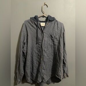 Womens American Eagle Hooded Shirt Jacket